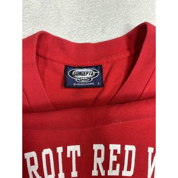 Vintage Concepts Sport Detroit Red Wings Single Stitch Red T-Shirt Size Large - Picture 3 of 7